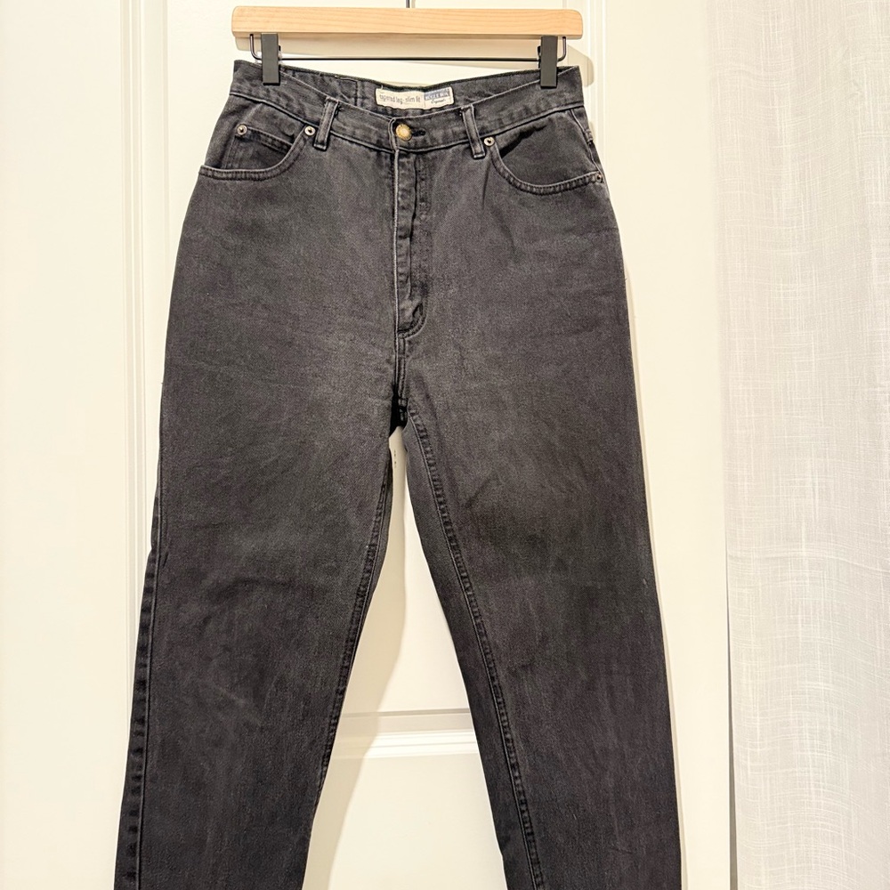 Vintage Bugle Boy Charcoal Tapered Jeans